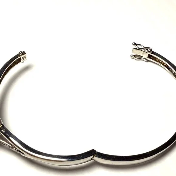 Sterling Silver Tanzanite and CZBangle